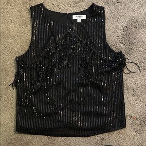 BB Dakota Black Sequin Tank Top